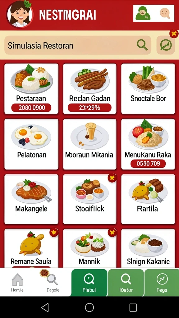 naga1001 - Tampilan menu utama yang memukau.