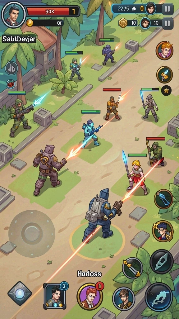 rajabotak - Tangkapan layar mendemonstrasikan karakter unik di dalam game.